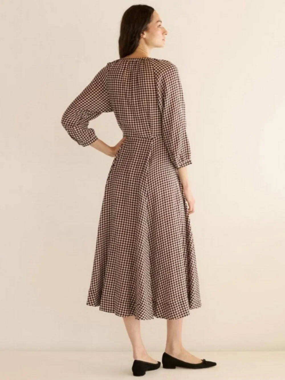 💕DÔEN💕 Madelaine Dress ~ Delphine Plaid Medium M NWT - Picture 5 of 16